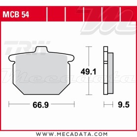 Plaquettes de frein Avant ~ Honda GL 1000 GL1, GL2 1981+ ~ TRW Lucas MCB 54