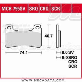 Plaquettes de frein Avant ~ Honda CBR 1000 RA Fireblade ABS SC59 2008-2011 ~ TRW Lucas MCB 755 SV