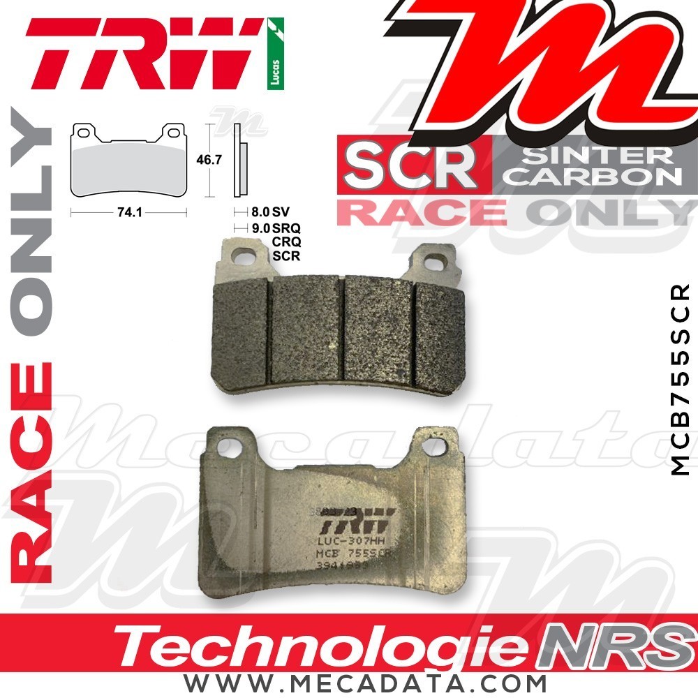 Plaquettes de frein Avant ~ Honda CBR 1000 RR Fireblade SC57 2004-2005 ~ TRW Lucas MCB 755 SCR
