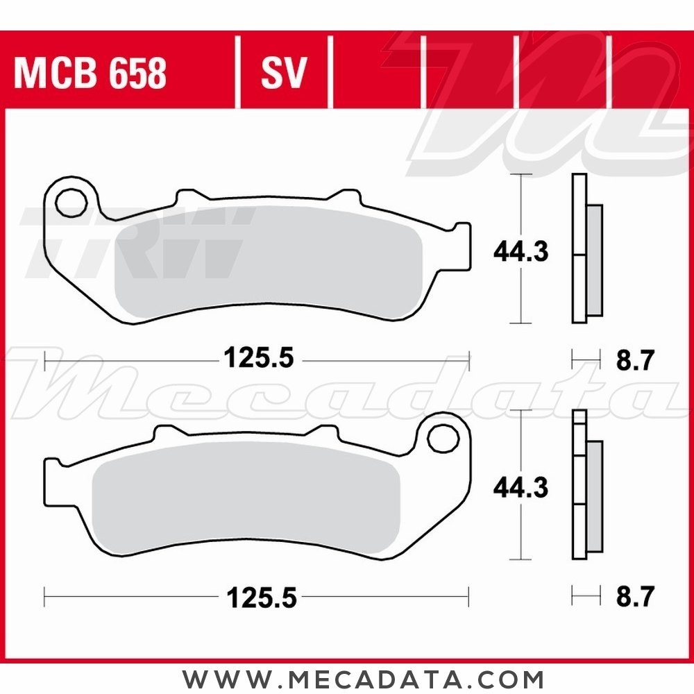 Plaquettes de frein Arrière ~ Honda CBR 1000 F, Dual CBS SC24 1993-2001 ~ TRW Lucas MCB 658 