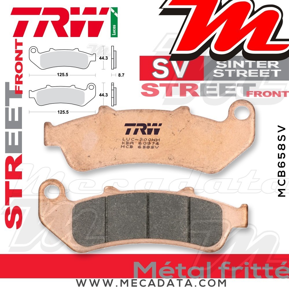 Plaquettes de frein Avant ~ Honda CBR 1000 F, Dual CBS SC24 1993-2001 ~ TRW Lucas MCB 658 SV