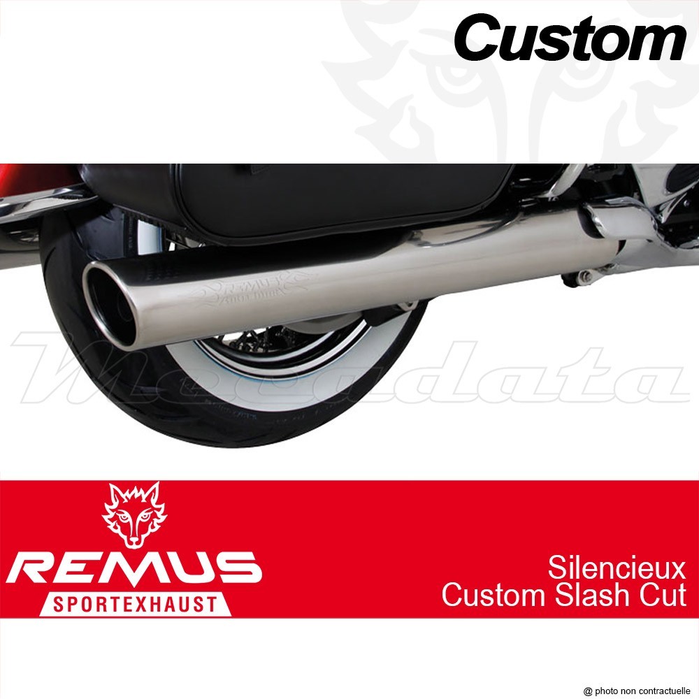 Paire de Silencieux Pot échappement Remus Custom Slash Cut Triumph Thunderbird LT