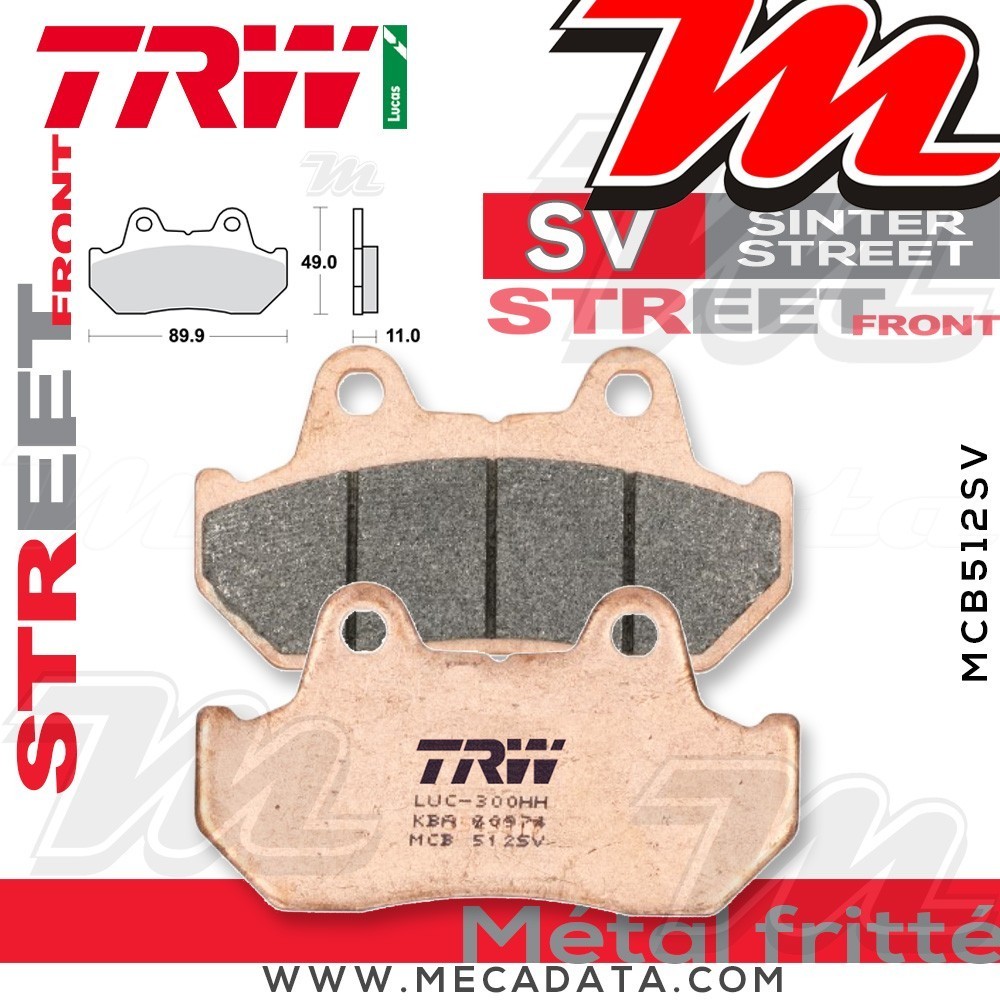Plaquettes de frein Avant ~ Honda CB 900 F, F2 SC09 1982+ ~ TRW Lucas MCB 512 SV