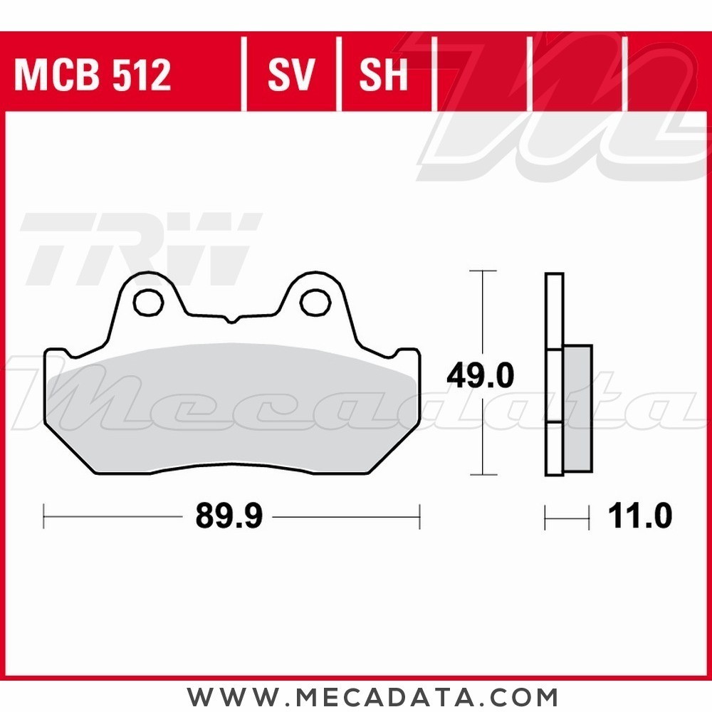 Plaquettes de frein Avant ~ Honda CB 900 F, F2 SC09 1982+ ~ TRW Lucas MCB 512 