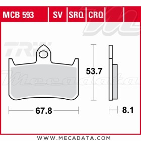 Plaquettes de frein Avant ~ Honda CB 900 F Hornet SC48 2002-2006 ~ TRW Lucas MCB 593