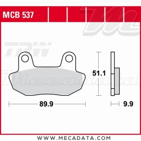 Plaquettes de frein Avant ~ Honda VT 750 C Shadow RC29 1983-1986 ~ TRW Lucas MCB 537
