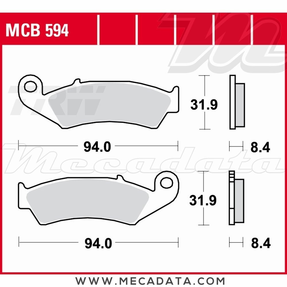 Plaquettes de frein Arrière ~ Honda RVF 750 R RC45 1994-1997 ~ TRW Lucas MCB 594 