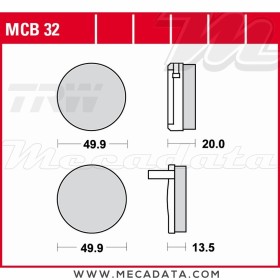 Plaquettes de frein Avant ~ Honda CB 750 K1-K6 CB750 1971-1977 ~ TRW Lucas MCB 32