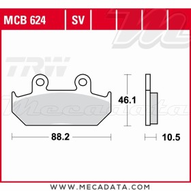 Plaquettes de frein Avant ~ Honda XRV 650 Afrika Twin RD03 1988-1990 ~ TRW Lucas MCB 624