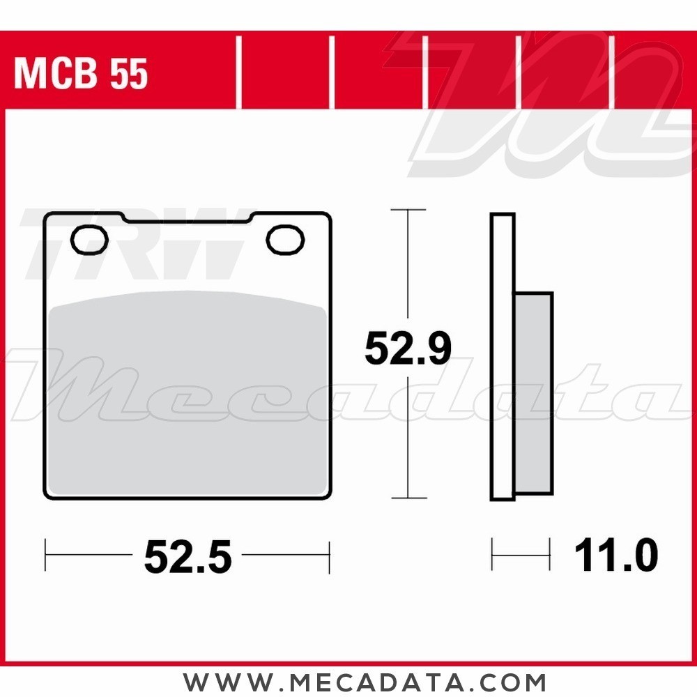 Plaquettes de frein Avant ~ Honda CB 650 C RC05 1980+ ~ TRW Lucas MCB 55 