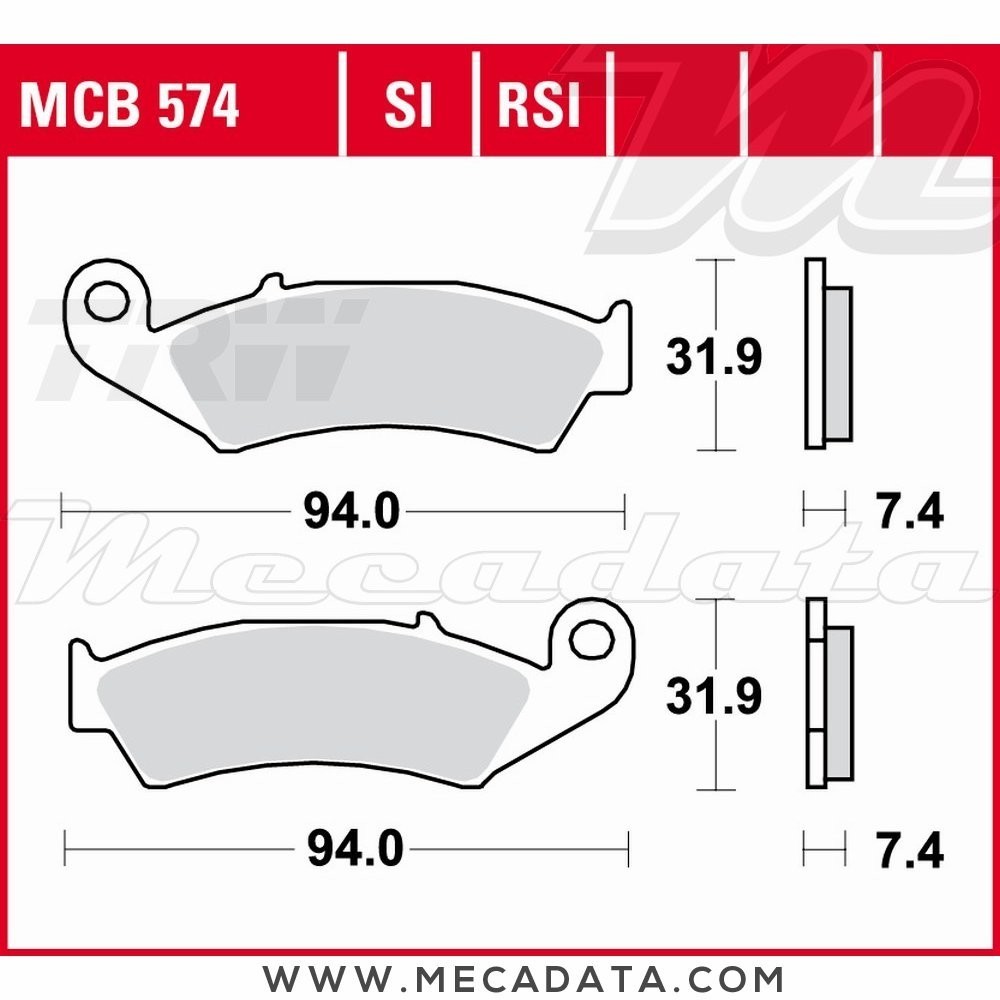 Plaquettes de frein Avant ~ Honda XR 600 R PE04 1993-1999 ~ TRW Lucas MCB 574 RSI 