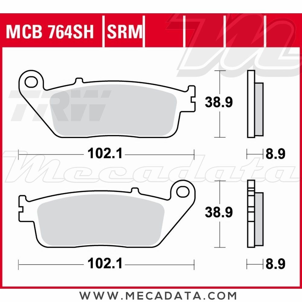 Plaquettes de frein Arrière ~ Honda FJS 600 A Silver Wing ABS PF01 2001-2009 ~ TRW Lucas MCB 764 SRM 