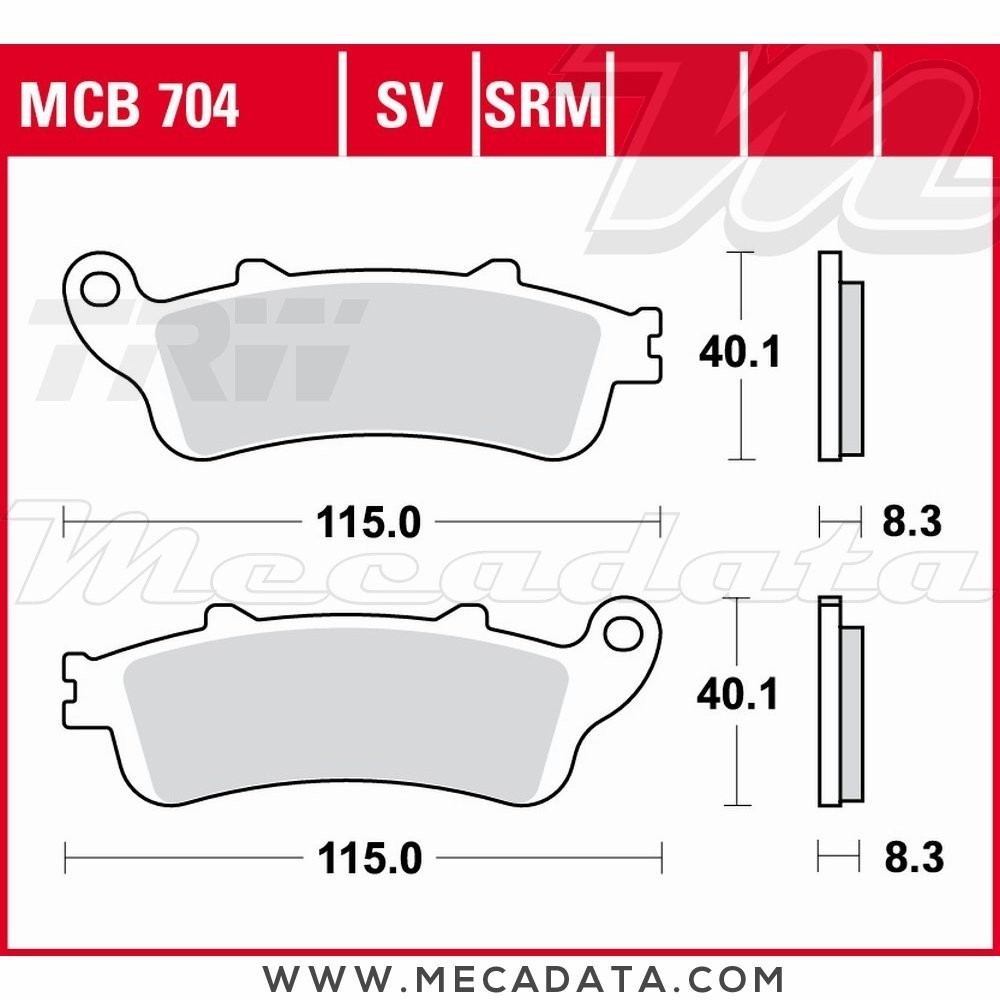 Plaquettes de frein Avant ~ Honda FJS 600 A Silver Wing ABS PF01 2001-2009 ~ TRW Lucas MCB 704 SRM 