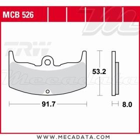 Plaquettes de frein Avant ~ Honda CBX 550 F, F2 PC04 1982+ ~ TRW Lucas MCB 526