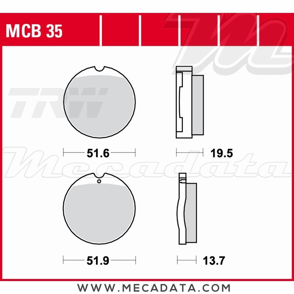 Plaquettes de frein Avant ~ Honda CB 550 F1, F2, K3 CB550K -1978 ~ TRW Lucas MCB 35 