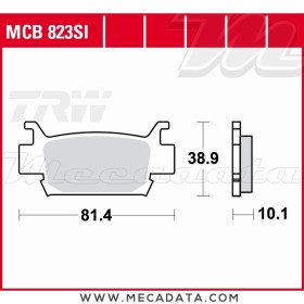 Plaquettes de frein Avant ~ Honda TRX 500 Fourtrax 2005+ ~ TRW Lucas MCB 823 SI