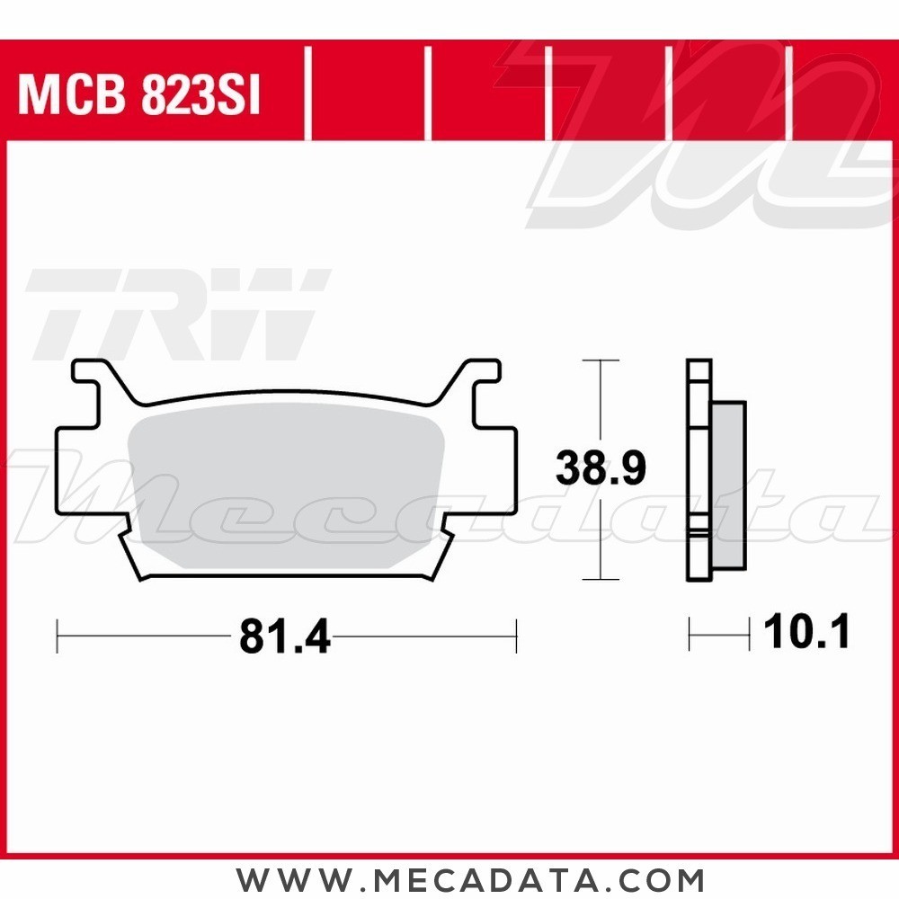 Plaquettes de frein Avant ~ Honda TRX 500 Fourtrax 2005+ ~ TRW Lucas MCB 823 SI 