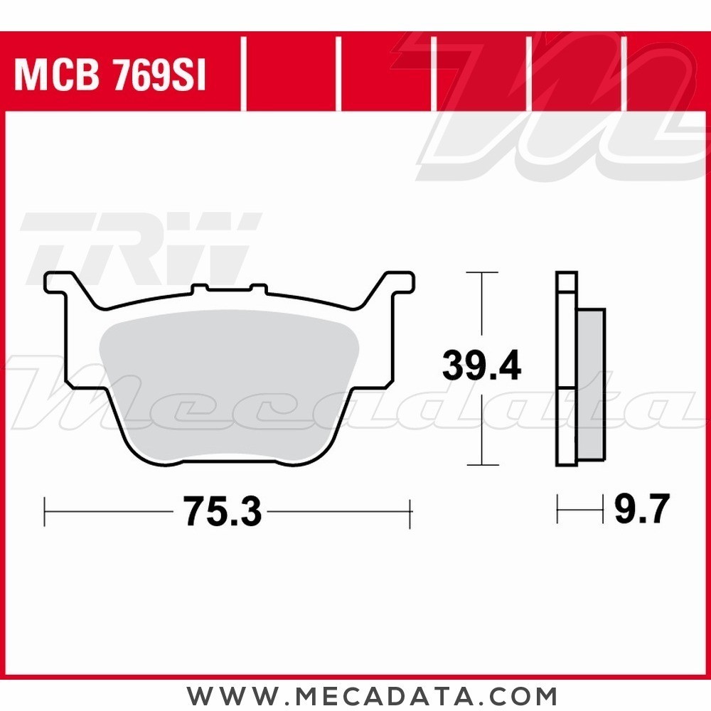 Plaquettes de frein Arrière ~ Honda TRX 450 R, ER TE22 2004+ ~ TRW Lucas MCB 769 SI 