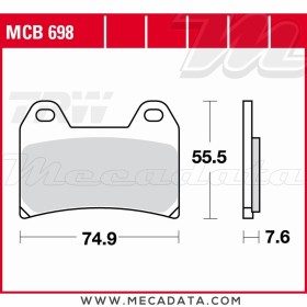 Plaquettes de frein Avant ~ Honda CB 400 Super Four S NC31 1997+ ~ TRW Lucas MCB 698