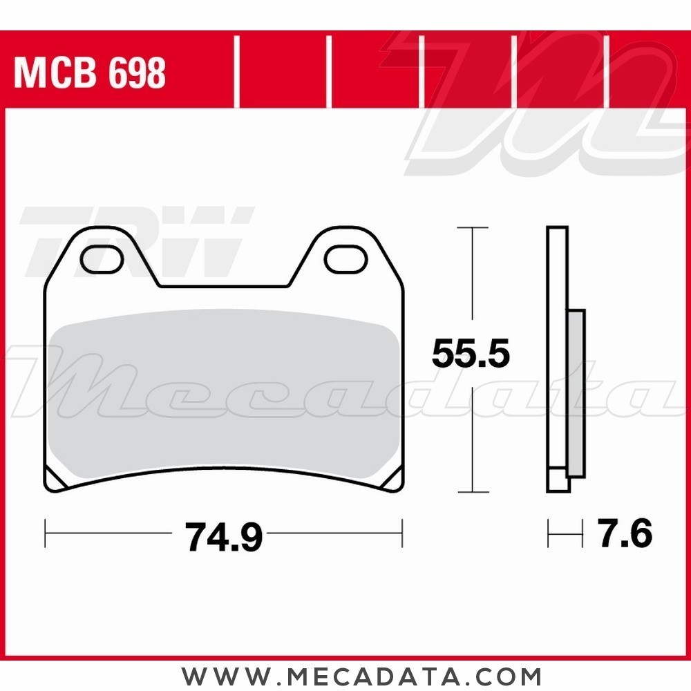 Plaquettes de frein Avant ~ Honda CB 400 Super Four S NC31 1997+ ~ TRW Lucas MCB 698 