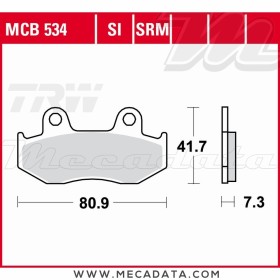 Plaquettes de frein Avant ~ Honda XR 350 R ND03 1984-1990 ~ TRW Lucas MCB 534