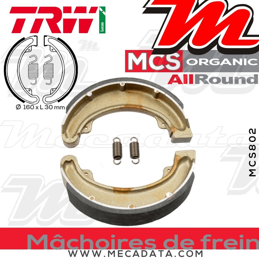 Mâchoires de frein Arrière ~ Honda CB 350 F, F1 CB350F 1973-1976 ~ TRW Lucas MCS 802