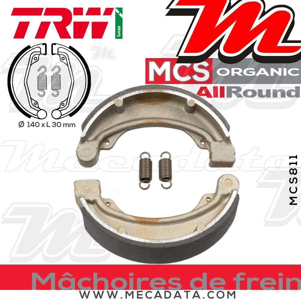 Mâchoires de frein Arrière ~ Honda CB 250 RS MC02 1985+ ~ TRW Lucas MCS 811