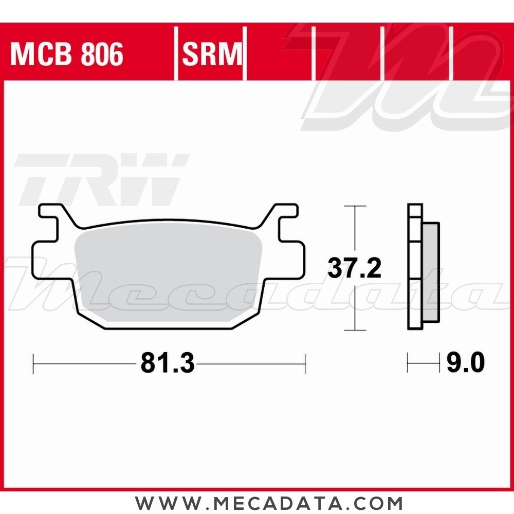 Plaquettes de frein Arrière ~ Honda FES 150 Silver Wing, ABS KF06 2007-2009 ~ TRW Lucas MCB 806 SRM 