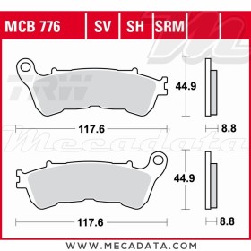 Plaquettes de frein Avant ~ Honda FES 150 Silver Wing, ABS KF06 2007-2009 ~ TRW Lucas MCB 776 SRM