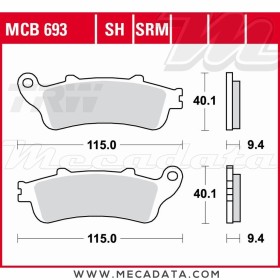 Plaquettes de frein Avant ~ Honda FES 150 Pantheon KF06 2003-2006 ~ TRW Lucas MCB 693 SRM