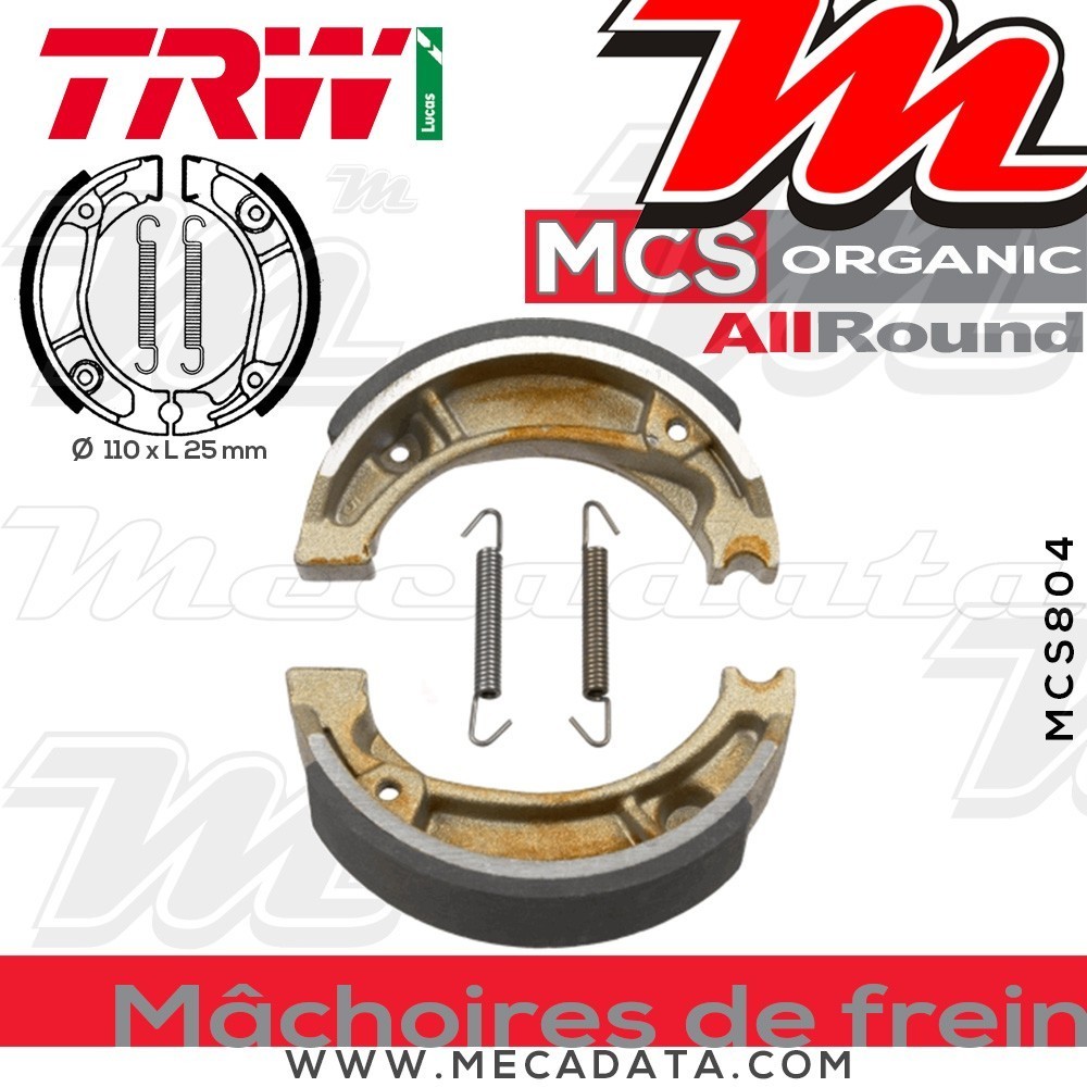 Mâchoires de frein Arrière ~ Honda XR 80 R 1979-1984 ~ TRW Lucas MCS 804