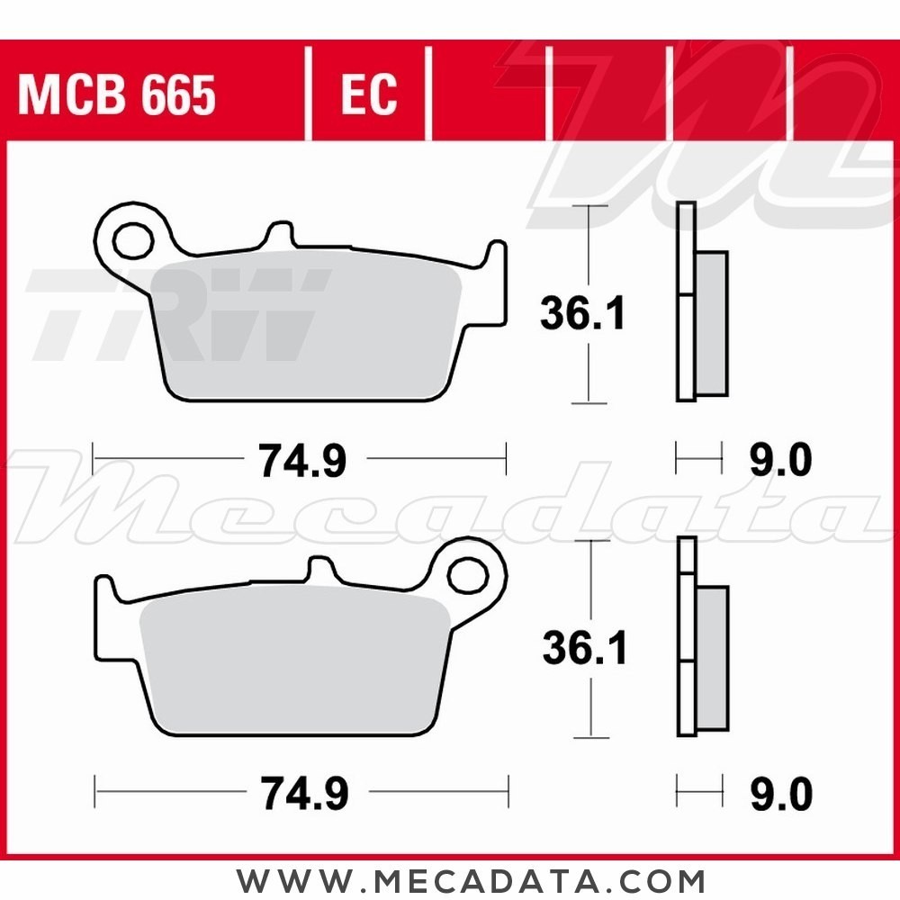 Plaquettes de frein Avant ~ Honda NH 50 Lead AF01 1994+ ~ TRW Lucas MCB 665 