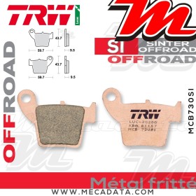 Plaquettes de frein Arrière ~ HM CRE 450 F Supermoto 2002-2003 ~ TRW Lucas MCB 730 SI