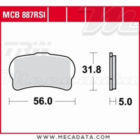 Plaquettes de frein Avant ~ HM 260 4 Ride 2016+ ~ TRW Lucas MCB 887 RSI