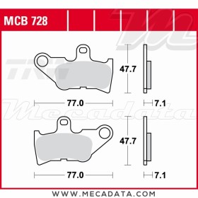 Plaquettes de frein Avant ~ Yamaha CV 50 ZR Evolution 2001-2002 ~ TRW Lucas MCB 728