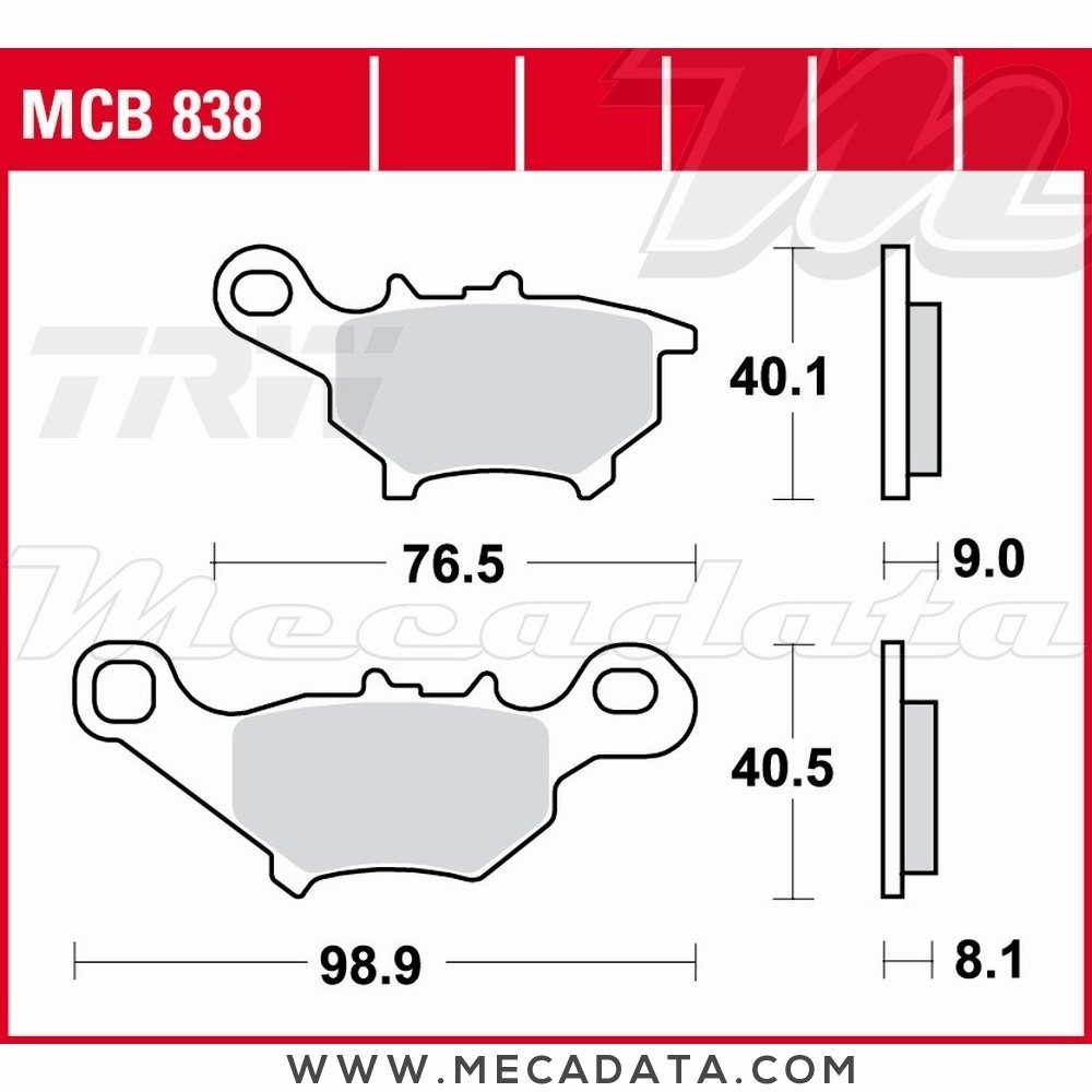Plaquettes de frein Avant ~ Yamaha CV 50 Jog SA22 2003-2008 ~ TRW Lucas MCB 838 