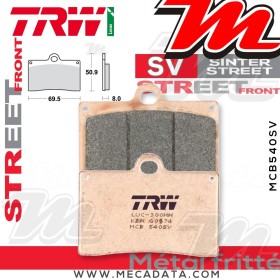 Plaquettes de frein Avant ~ Voxan 1000 Cafe Racer V2 2001-2005 ~ TRW Lucas MCB 540 SV