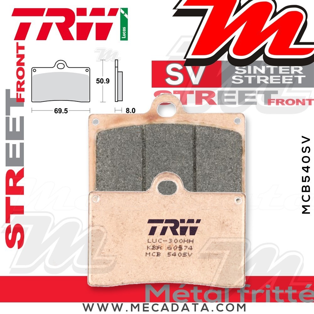 Plaquettes de frein Avant ~ Voxan 1000 Cafe Racer V2 2001-2005 ~ TRW Lucas MCB 540 SV