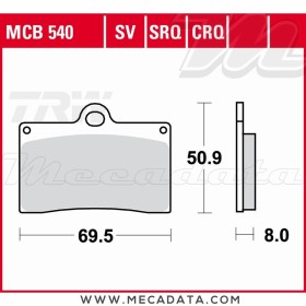 Plaquettes de frein Avant ~ Voxan 1000 Cafe Racer V2 2001-2005 ~ TRW Lucas MCB 540 SV