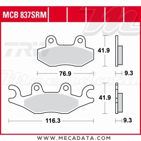 Plaquettes de frein Avant ~ TGB 250 X-Motion ie 2008+ ~ TRW Lucas MCB 837 SRM
