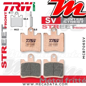 Plaquettes de frein Avant ~ Triumph 1200 Trophy SE ABS V13VH 2013+ ~ TRW Lucas MCB 706 SV