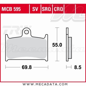 Plaquettes de frein Avant ~ Triumph 1050 Sprint ST ABS 215NA 2007-2010 ~ TRW Lucas MCB 595
