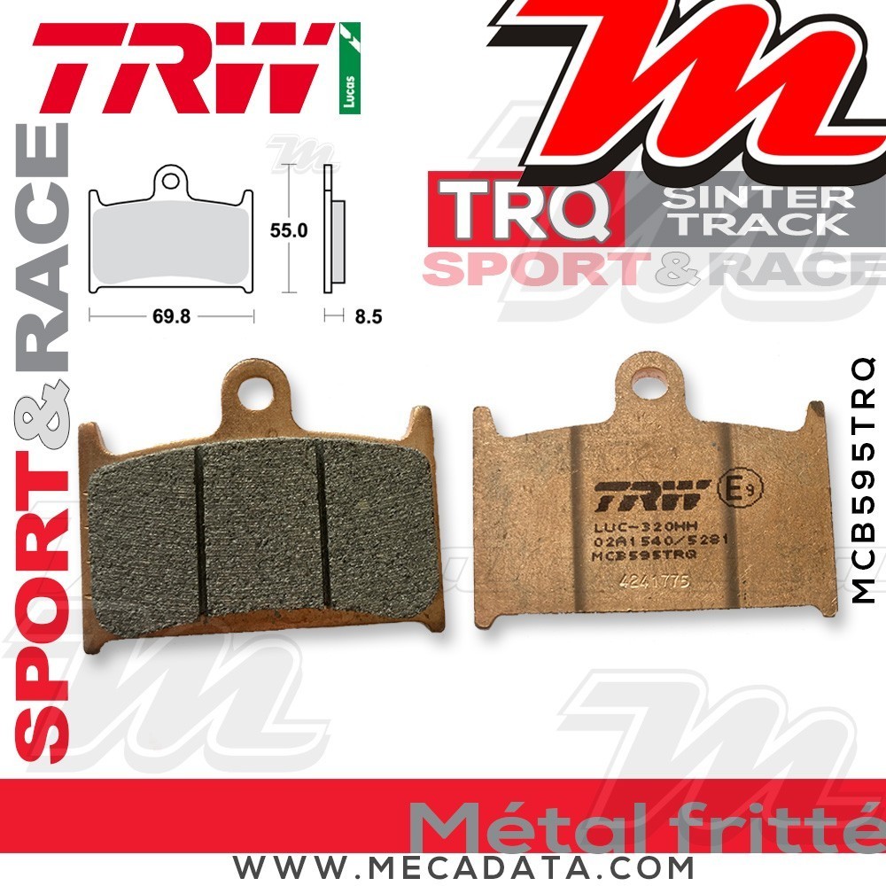 Plaquettes de frein Avant ~ Triumph 1050 Sprint GT ABS 215ND 2011+ ~ TRW Lucas MCB 595 TRQ
