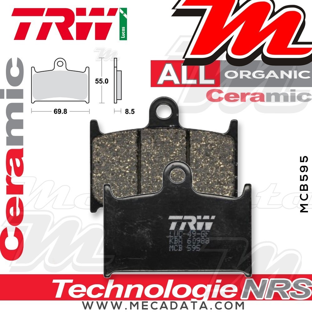 Plaquettes de frein Avant ~ Triumph 1050 Sprint GT ABS 215ND 2011+ ~ TRW Lucas MCB 595