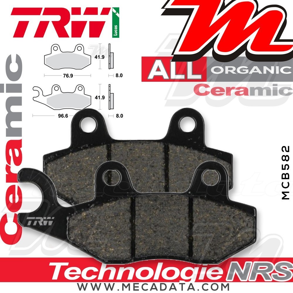 Plaquettes de frein Arrière ~ Triumph 1050 Speed Triple R ABS 515NV 2011-2015 ~ TRW Lucas MCB 582