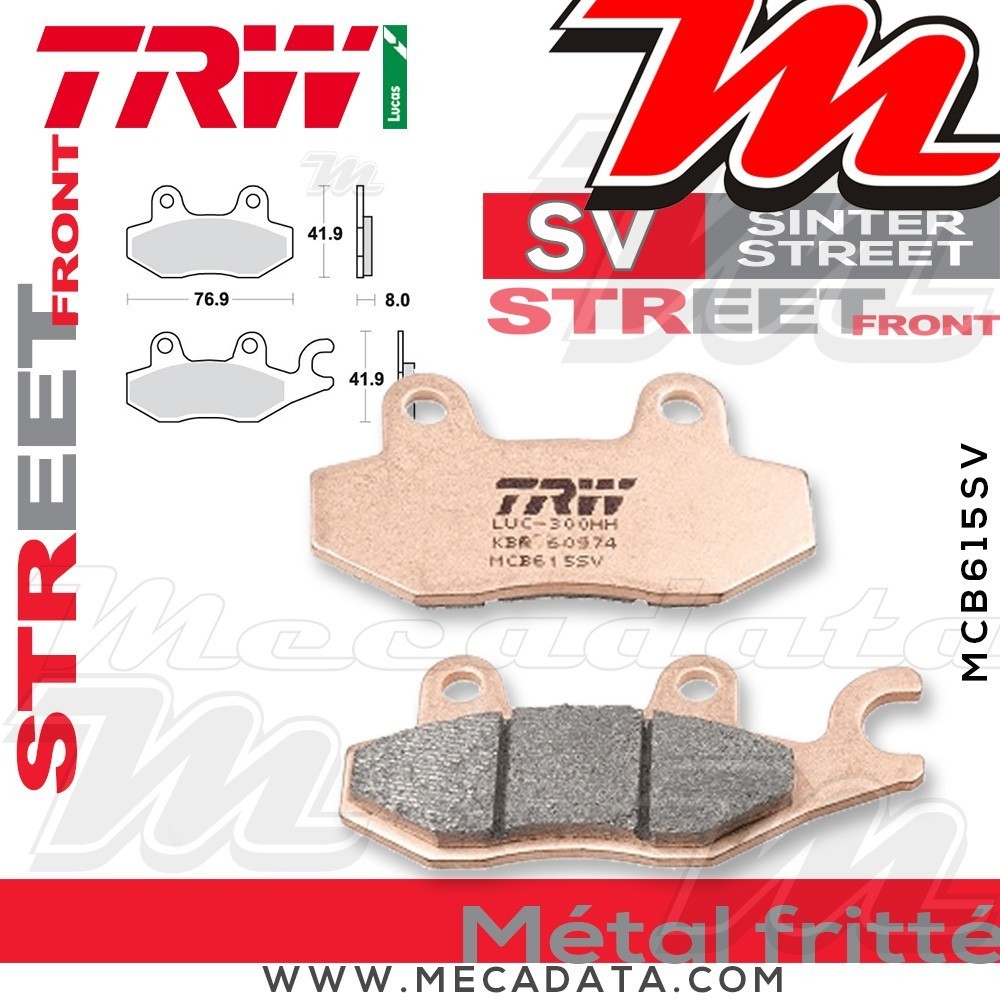 Plaquettes de frein Avant Droite ~ Triumph 900 Sprint T300A 1991-1993 ~ TRW Lucas MCB 615 SV