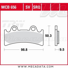 Plaquettes de frein Avant ~ Triumph 900 Daytona Super III T300B 1994-1996 ~ TRW Lucas MCB 656 SV