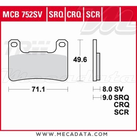 Plaquettes de frein Avant ~ Suzuki VZR 1800 M 1800 R Intruder WVCA 2006+ ~ TRW Lucas MCB 752 SV