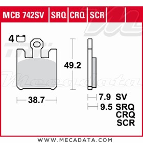 Plaquettes de frein Avant ~ Suzuki VZ 1600 M 1600 Intruder VNT60B 2004 ~ TRW Lucas MCB 742 SV
