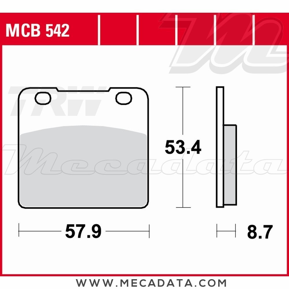 Plaquettes de frein Avant ~ Suzuki VL 1500 LC Intruder WVAL 1998-2004 ~ TRW Lucas MCB 542 